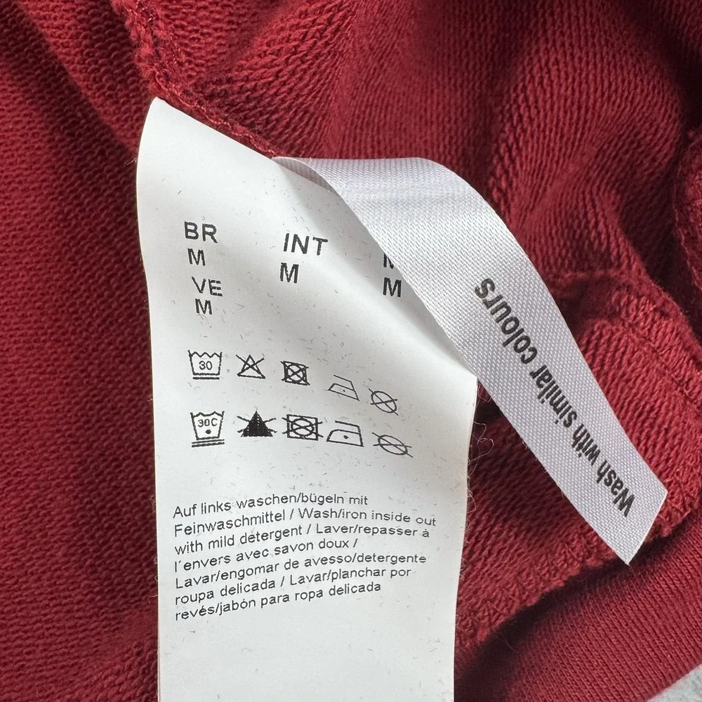 BOSS Hugo Boss Sweatshirt Mens Medium Red 1/4 Zip Mock Neck Pullover Jersey